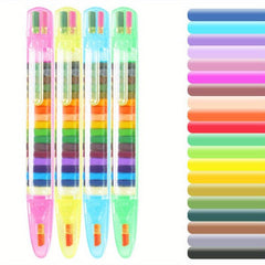 20 Colors Painting Crayon DIY Rainbow Pen Coloring Painting Brush Pen Set