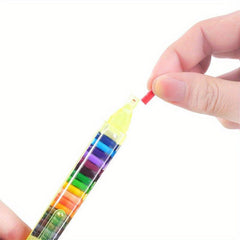 20 Colors Painting Crayon DIY Rainbow Pen Coloring Painting Brush Pen Set