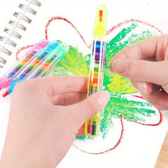 20 Colors Painting Crayon DIY Rainbow Pen Coloring Painting Brush Pen Set