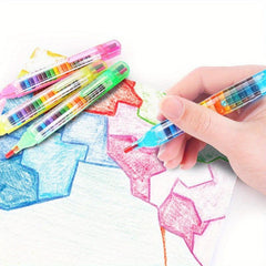 20 Colors Painting Crayon DIY Rainbow Pen Coloring Painting Brush Pen Set