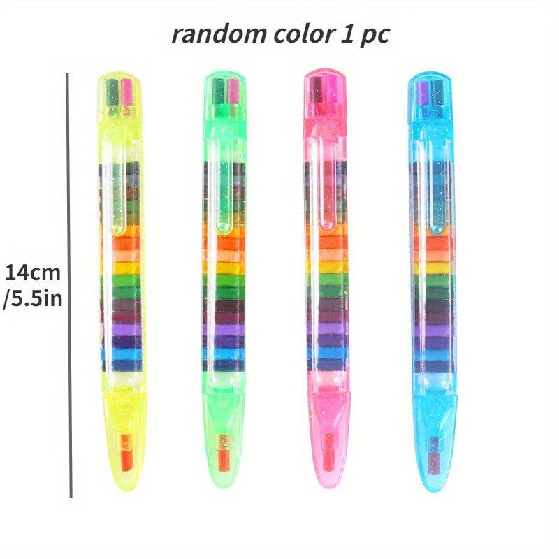 20 Colors Painting Crayon DIY Rainbow Pen Coloring Painting Brush Pen Set