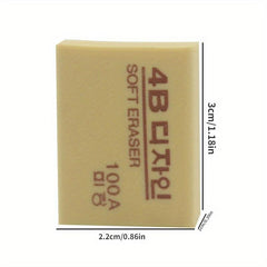 30pcs Student Exam Eraser Brick Art Painting Eraser 4b Eraser Learning Yellow