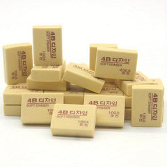 30pcs Student Exam Eraser Brick Art Painting Eraser 4b Eraser Learning Yellow
