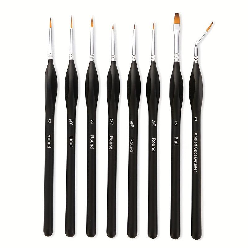8pcs Hook Line Pen With Elbow Nylon Hair Painting Pen