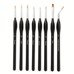 8pcs Hook Line Pen With Elbow Nylon Hair Painting Pen