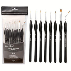 8pcs Hook Line Pen With Elbow Nylon Hair Painting Pen