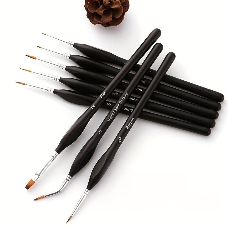8pcs Hook Line Pen With Elbow Nylon Hair Painting Pen