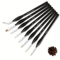 8pcs Hook Line Pen With Elbow Nylon Hair Painting Pen