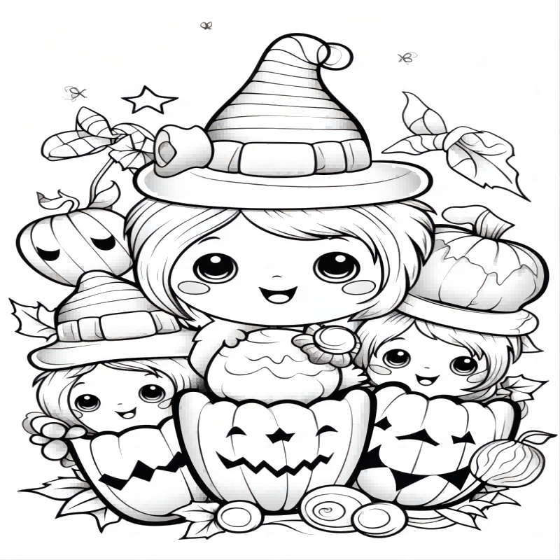 Sweet Halloween Coloring Book For Children - 14.5x21cm - Holiday Party Gift