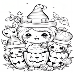 Sweet Halloween Coloring Book For Children - 14.5x21cm - Holiday Party Gift