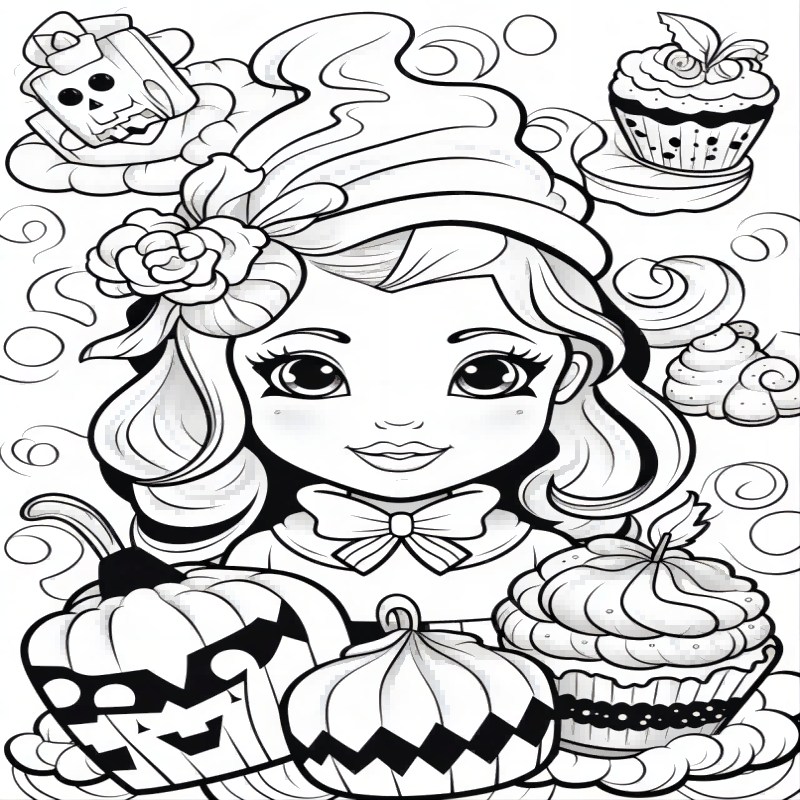 Sweet Halloween Coloring Book For Children - 14.5x21cm - Holiday Party Gift
