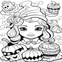 Sweet Halloween Coloring Book For Children - 14.5x21cm - Holiday Party Gift