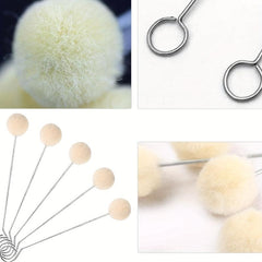 10pcs Ball Brushes For Leather Dyeing DIY Crafts Metal Handles