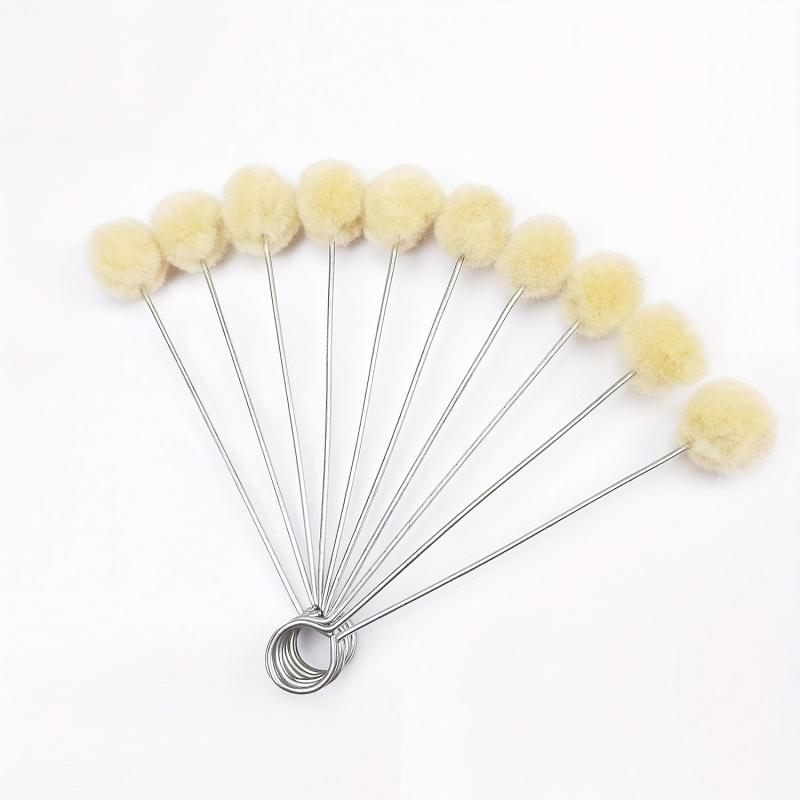 10pcs Ball Brushes For Leather Dyeing DIY Crafts Metal Handles