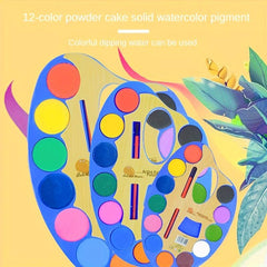 12 Colors Gouache Paint Set for Beginners Watercolor Painting Pigment 2 Boxes