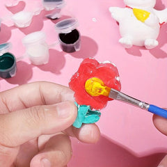 2pcs Kids Coloring DIY Plaster Toys with Paintbrush Random Style