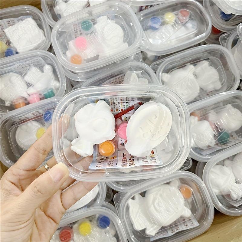 2pcs Kids Coloring DIY Plaster Toys with Paintbrush Random Style