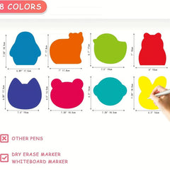Colorful Dry Erase Object Shape Whiteboard Marker Stickers