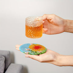 6pcs Flowers & Diamonds Mosaic Coasters Art Bookshelves