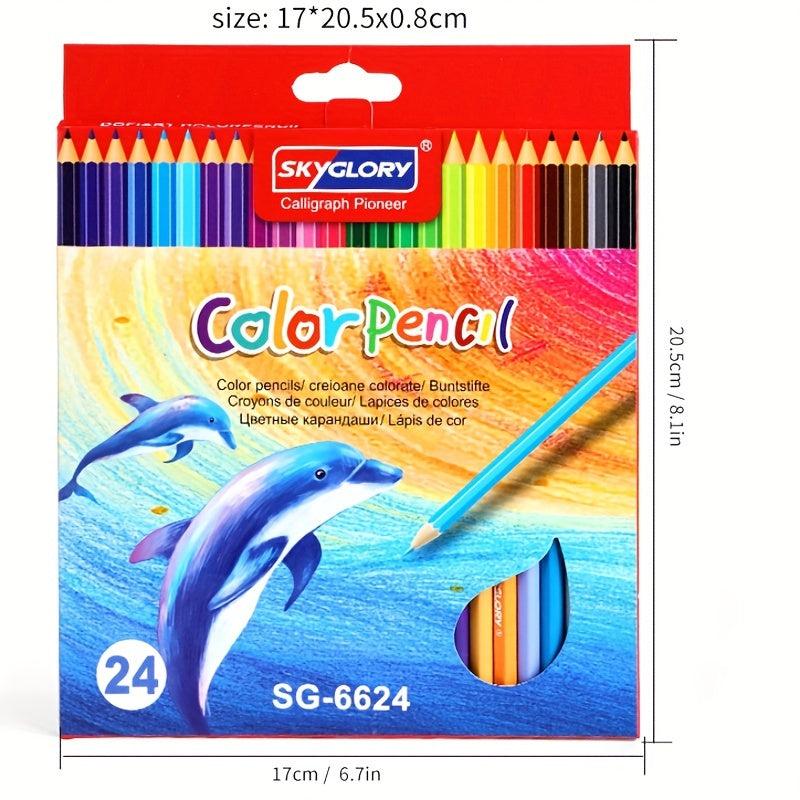 24 Colors Painting Pencils Colored Pencils Set Art Stationery