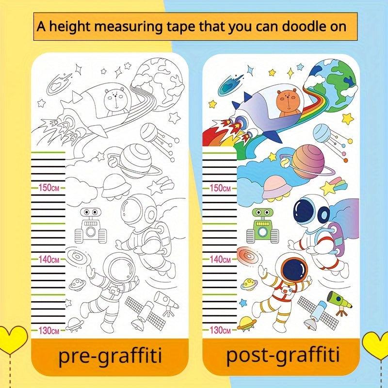 Doodle Scroll Height Ruler 3-in-1 Painting Paper Roll