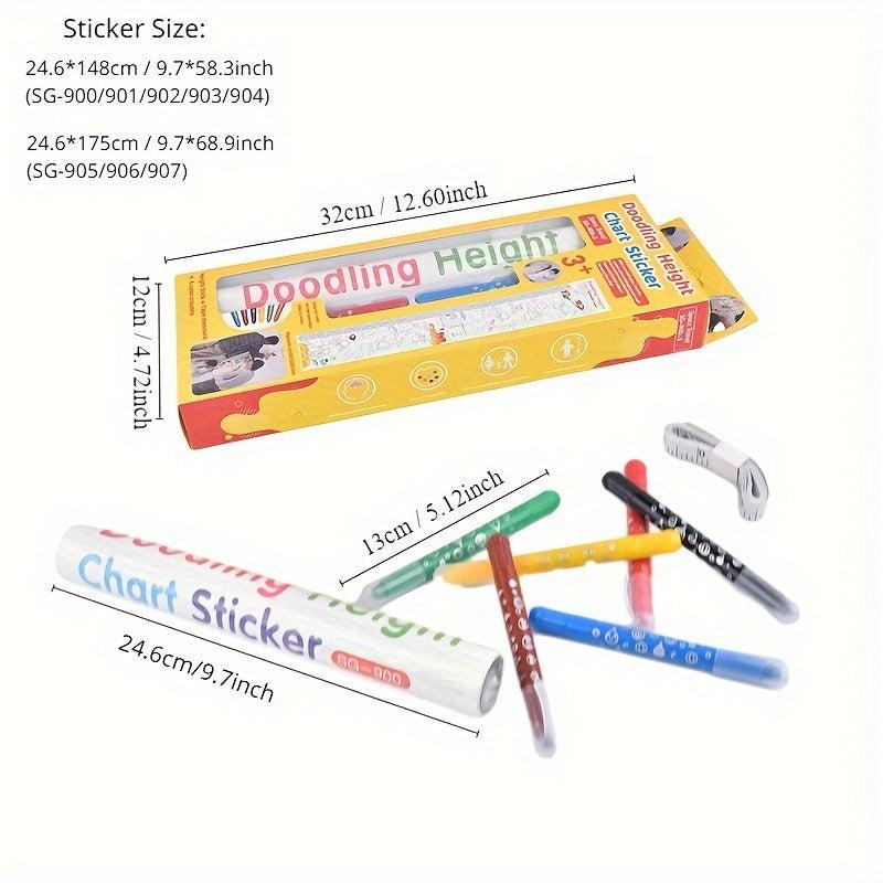 Doodle Scroll Height Ruler 3-in-1 Painting Paper Roll