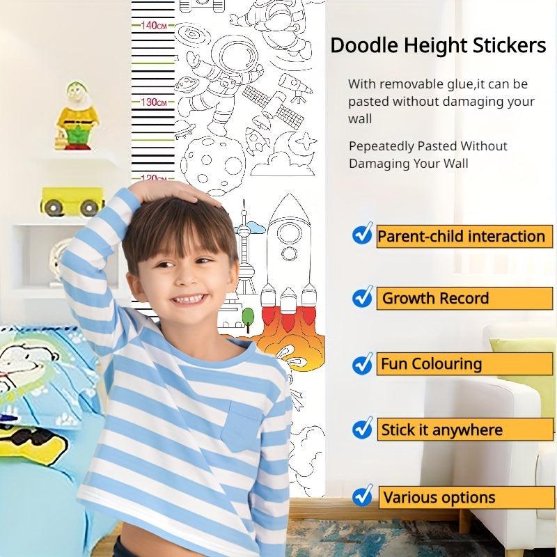 Doodle Scroll Height Ruler 3-in-1 Painting Paper Roll