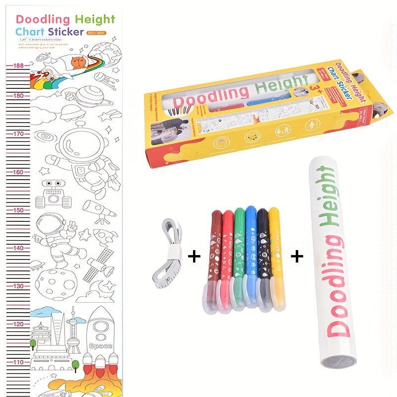 Doodle Scroll Height Ruler 3-in-1 Painting Paper Roll