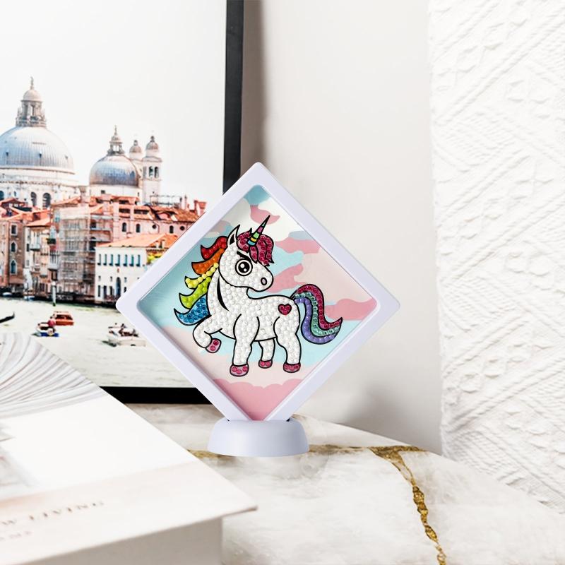 Framed DIY Diamond Painting Cat Unicorn Craft