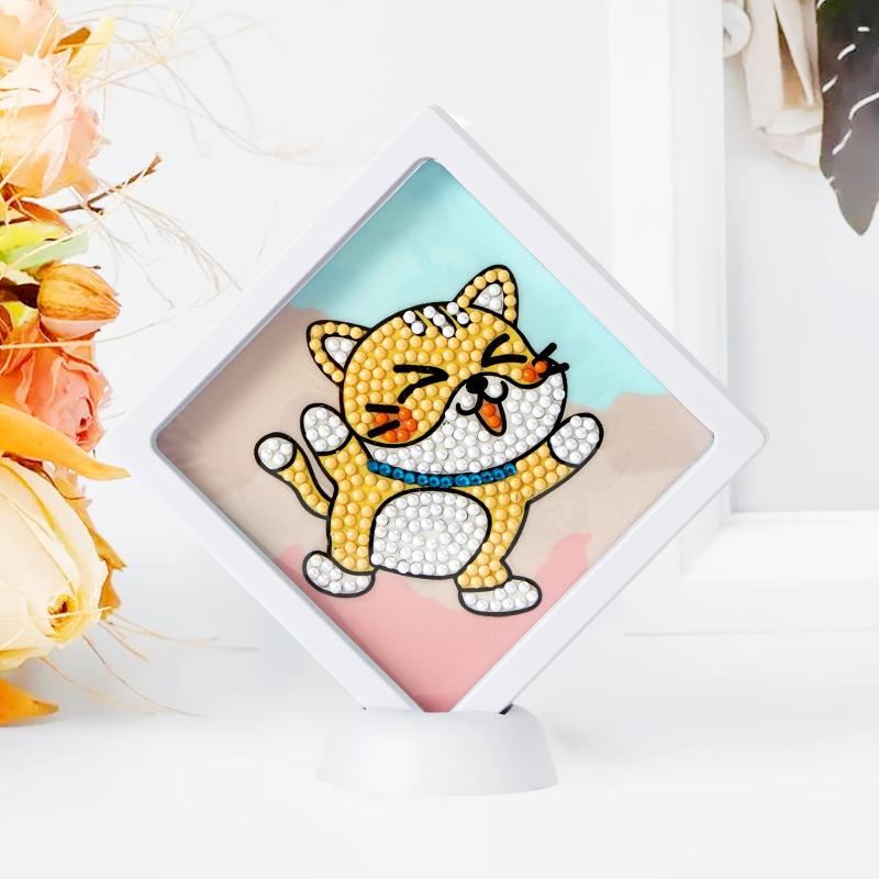 Framed DIY Diamond Painting Cat Unicorn Craft