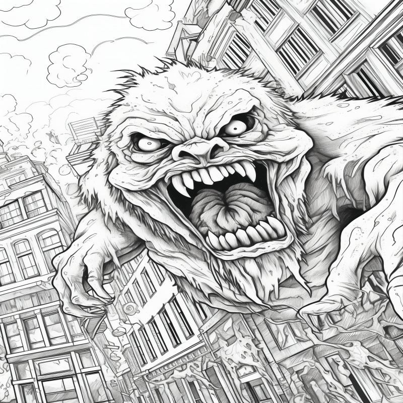 Monster Theme Adult Coloring Book - Halloween Christmas Holiday Gift