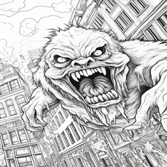 Monster Theme Adult Coloring Book - Halloween Christmas Holiday Gift