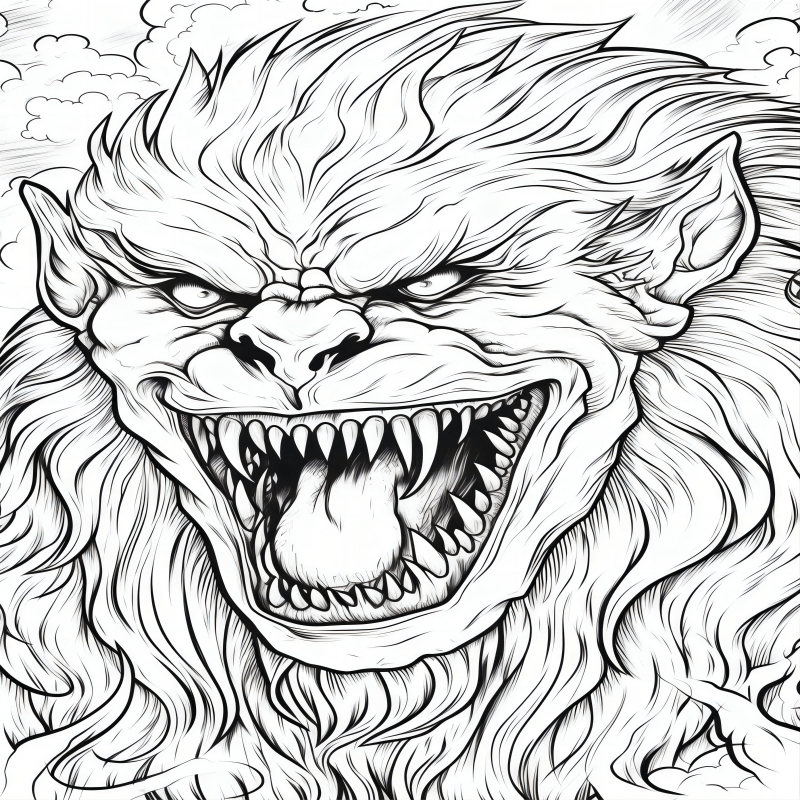 Monster Theme Adult Coloring Book - Halloween Christmas Holiday Gift