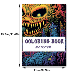 Monster Theme Adult Coloring Book - Halloween Christmas Holiday Gift