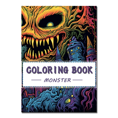 Monster Theme Adult Coloring Book - Halloween Christmas Holiday Gift