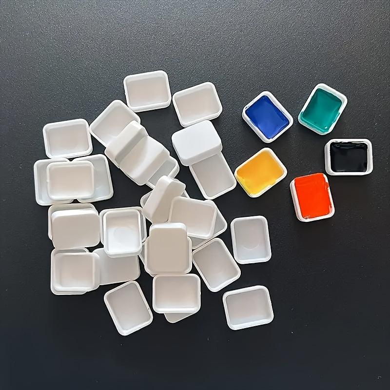 30pcs 1ml Watercolor Pigments Pot Mini Half Plate Acrylic Watercolor Easy Clean