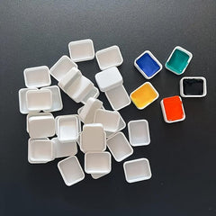 30pcs 1ml Watercolor Pigments Pot Mini Half Plate Acrylic Watercolor Easy Clean