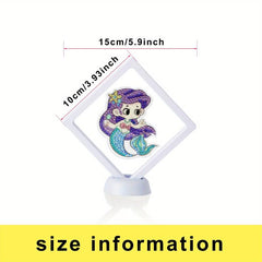 1pc Framed DIY Diamond Painting Ornament Double sided Cartoon Mermaid Craft