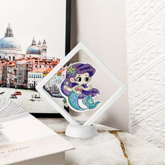 1pc Framed DIY Diamond Painting Ornament Double sided Cartoon Mermaid Craft