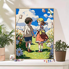 DIY Cartoon Anime Digital Painting Bedroom Decoration