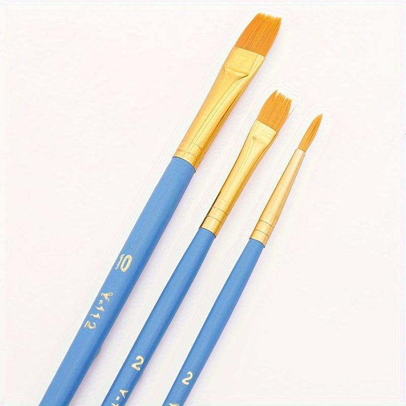3pcs DIY Painting Pens Set Copper Tube Horse Hair Acrylic Watercolor Pens