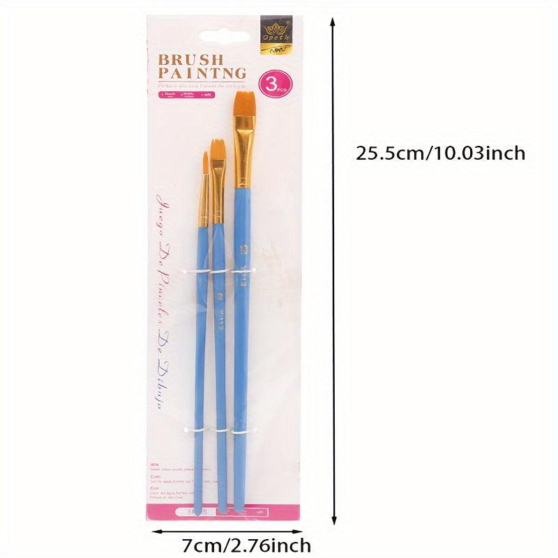 3pcs DIY Painting Pens Set Copper Tube Horse Hair Acrylic Watercolor Pens