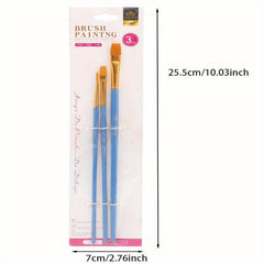 3pcs DIY Painting Pens Set Copper Tube Horse Hair Acrylic Watercolor Pens