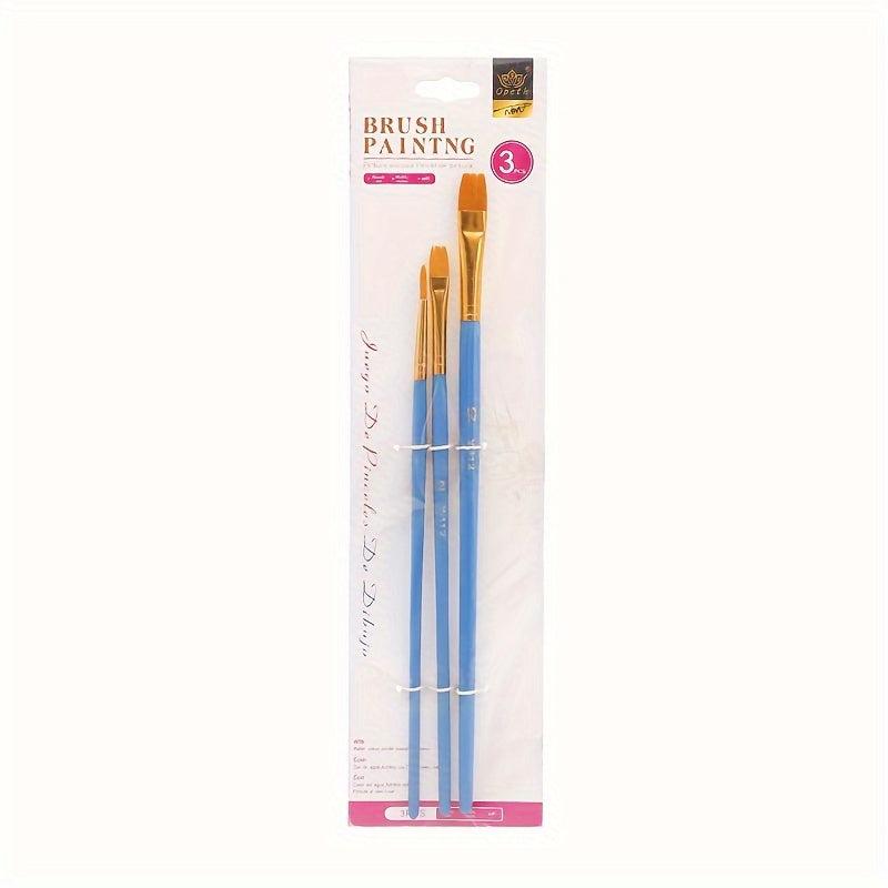 3pcs DIY Painting Pens Set Copper Tube Horse Hair Acrylic Watercolor Pens