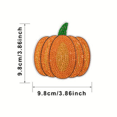 8pcs Diamond Glass Coaster Set Pumpkin Coasters Festive Decorations