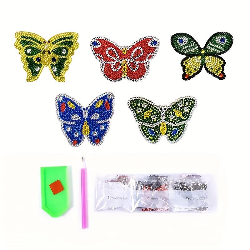 5pcs Butterfly Diamond Painting Stickers DIY Craft Supplies