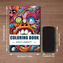Anxiety Theme Adult Coloring Book - Christmas Halloween Holiday Party Gift