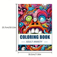 Anxiety Theme Adult Coloring Book - Christmas Halloween Holiday Party Gift