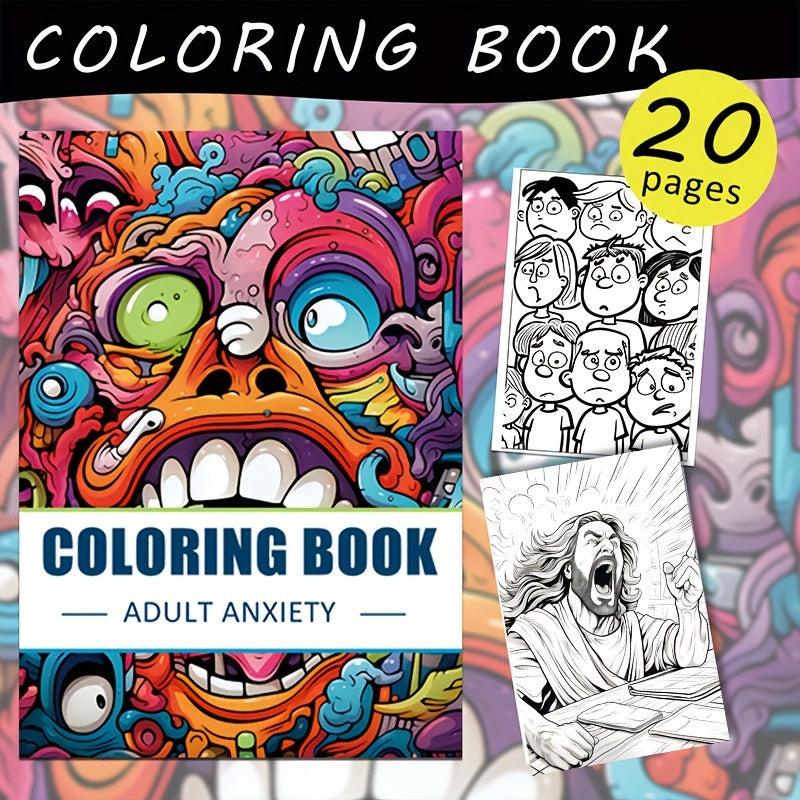Anxiety Theme Adult Coloring Book - Christmas Halloween Holiday Party Gift