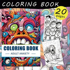 Anxiety Theme Adult Coloring Book - Christmas Halloween Holiday Party Gift